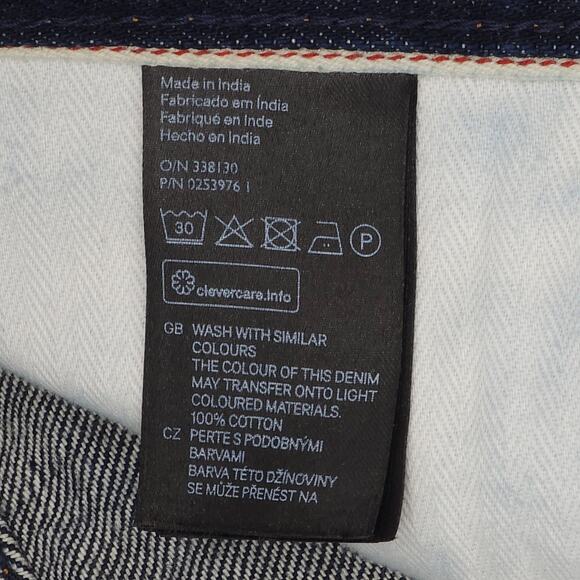 H&M &Denim Premium Denim Jeans Mens 29x32 Blue Selvedge Slim Tapered Raw - Picture 8 of 14